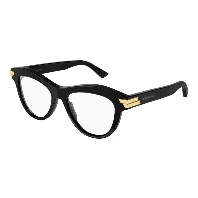 Bottega Veneta BV1105O001 Gold-Accent Frame Eyeglasses — Black
