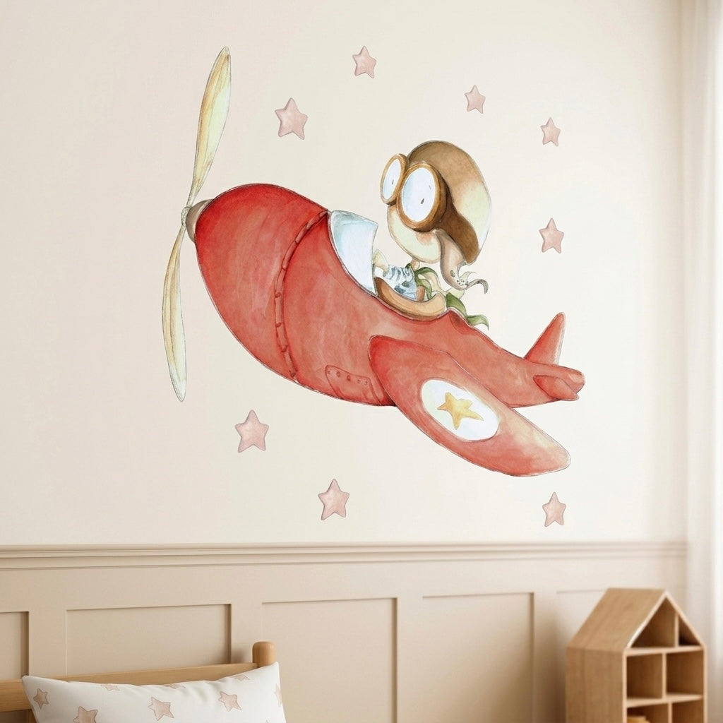Decorative Vinyl for Children FAST PLANE Airplane - SUEÑOS DE CIGUEÑA