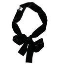 Black Viscose Wide Waist Women Belt Cotton Silk