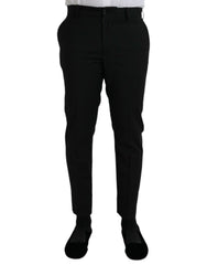 Men's Black Wool Slimfit Dress Formal Pants Virgin
