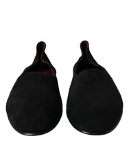 Men's Black Suede Loafers Formal Dress Slip On Shoes Goatskin Leather