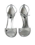 Women's Silver Keira Leather Heels Sandals Shoes