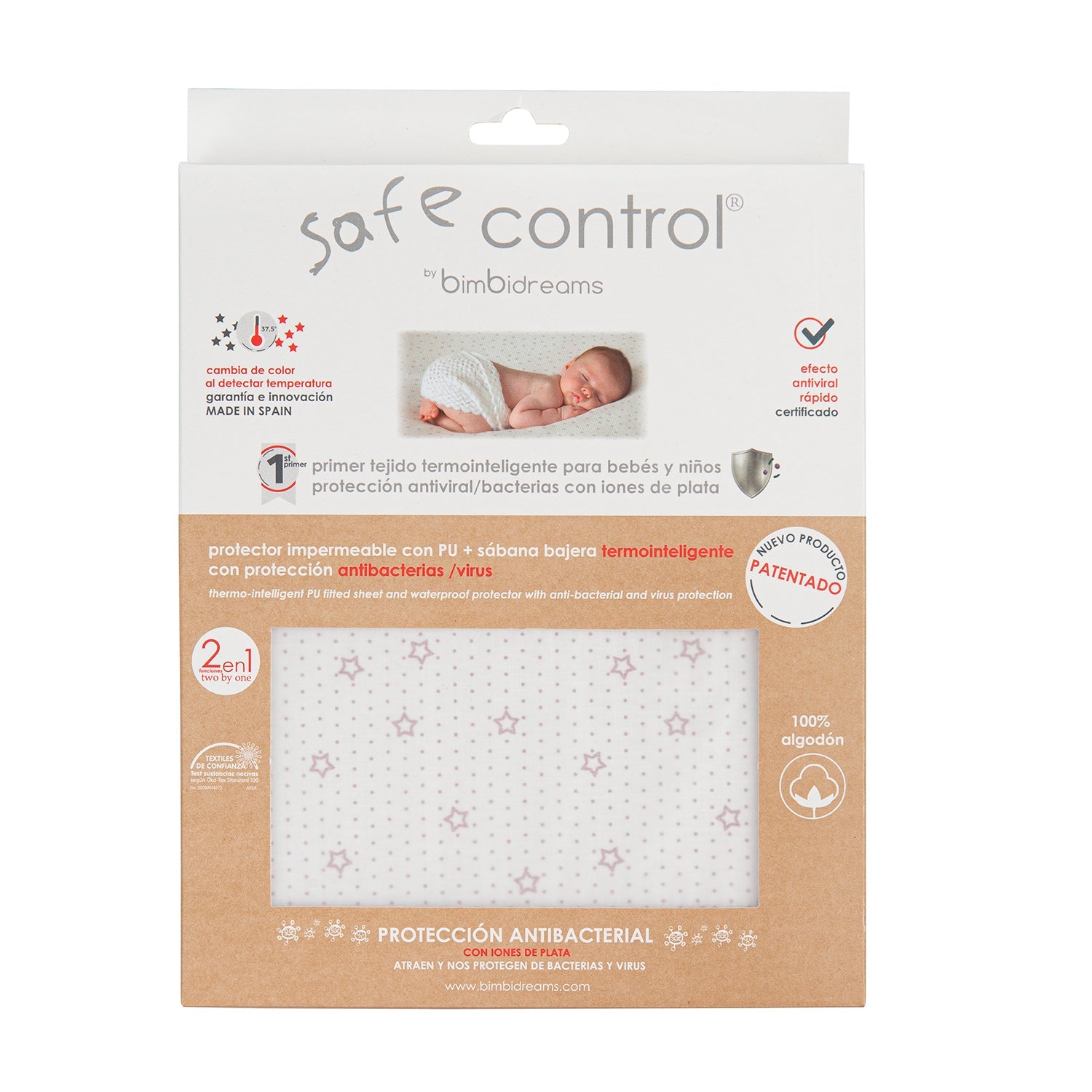 SÁBANA BAJERA IMPERMEABLE TERMOINTELIGENTE ANTIBACTERIAL SAFE CONTROL DE BIMBIDREAMS