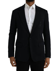 Men's Black Wool Single Breasted Coat Blazer Virgin Nylon Clothing
