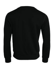 Men's Black Cotton Long Sleeves Sweatshirt Sweater Polyester Clothing