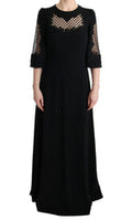 Women's Black Stretch Shift Long Maxi Dress