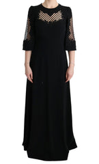 Women's Black Stretch Shift Long Maxi Dress