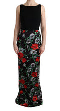 Women's Multicolor Floral Print Stretch Sheath Long Dress