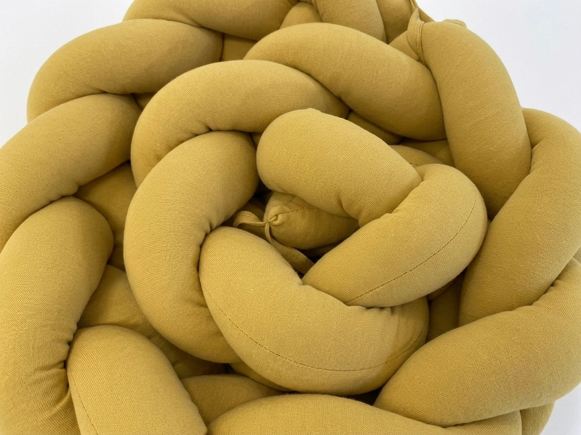 Mustard Cotton Crib Braid 180cm - Softness and Safety for Babies