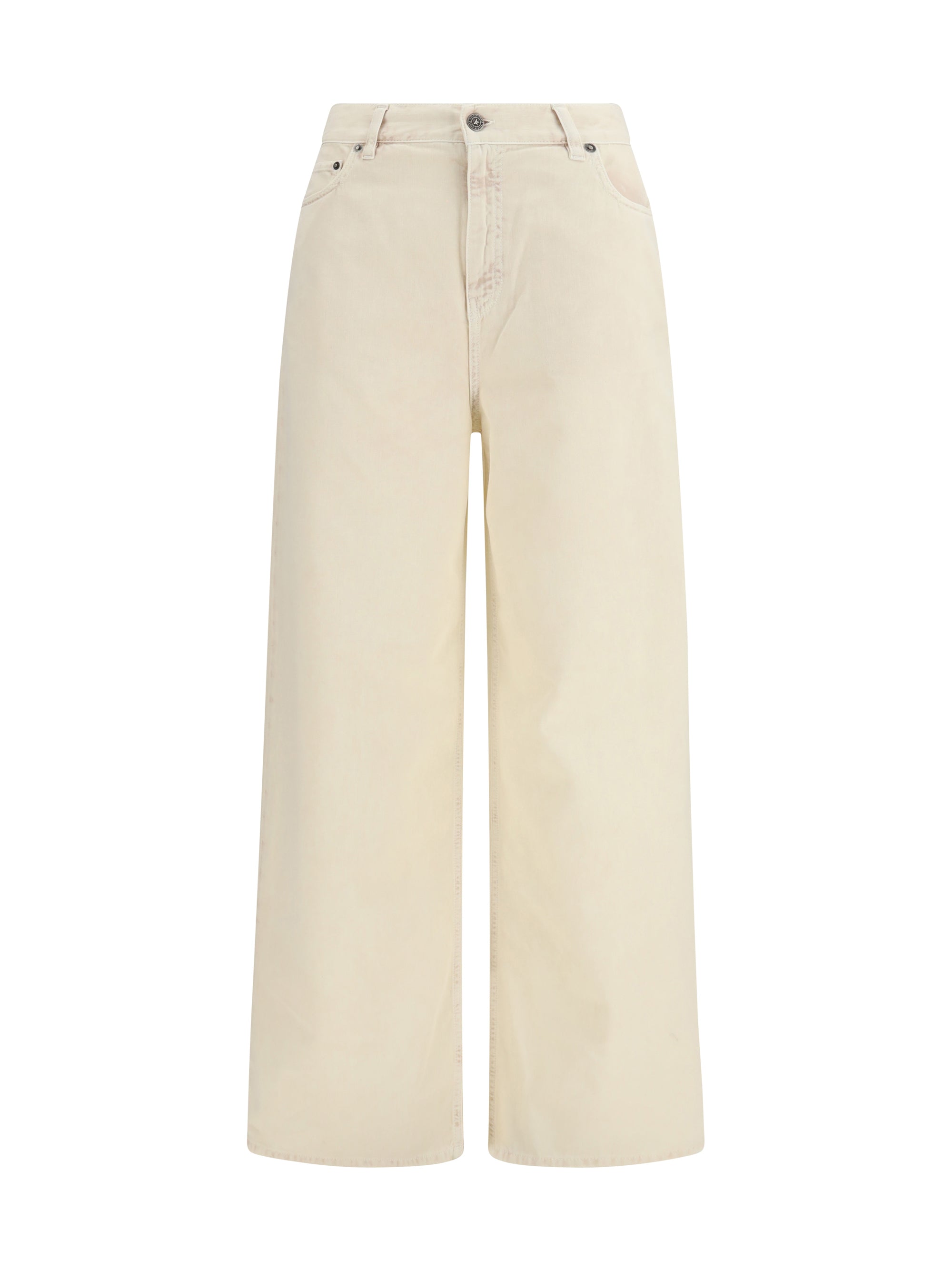 Golden Goose Wide-Leg Cotton Denim Jeans — Cream
