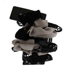 Women's Gray Silk Black Lace Hair Claw Accessory