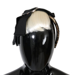 Women's Black Crystal White Diadem Headband Accessory