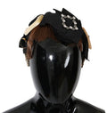 Women's Clear Crystal Brown Hair Headband Black Cotton Accessory