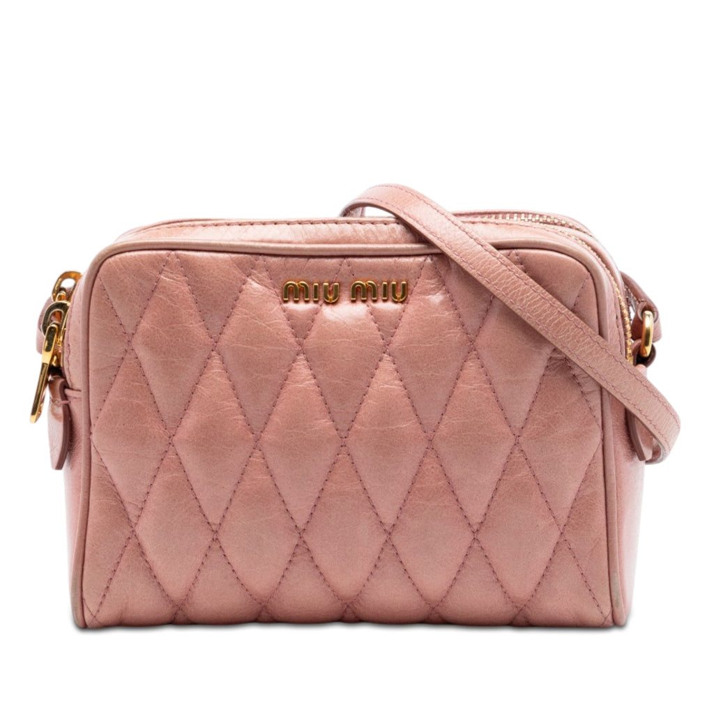 Matelasse Nappa Double Zip Camera Bag