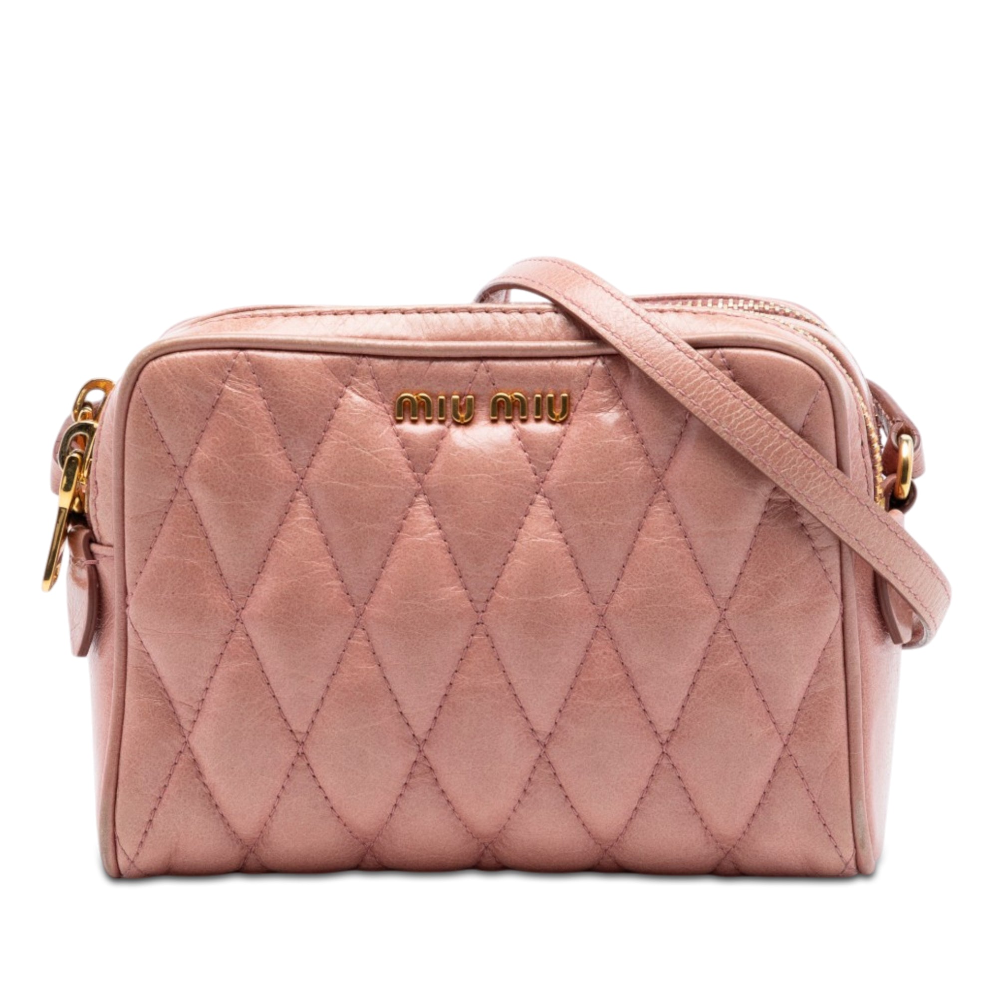 Matelasse Nappa Double Zip Camera Bag