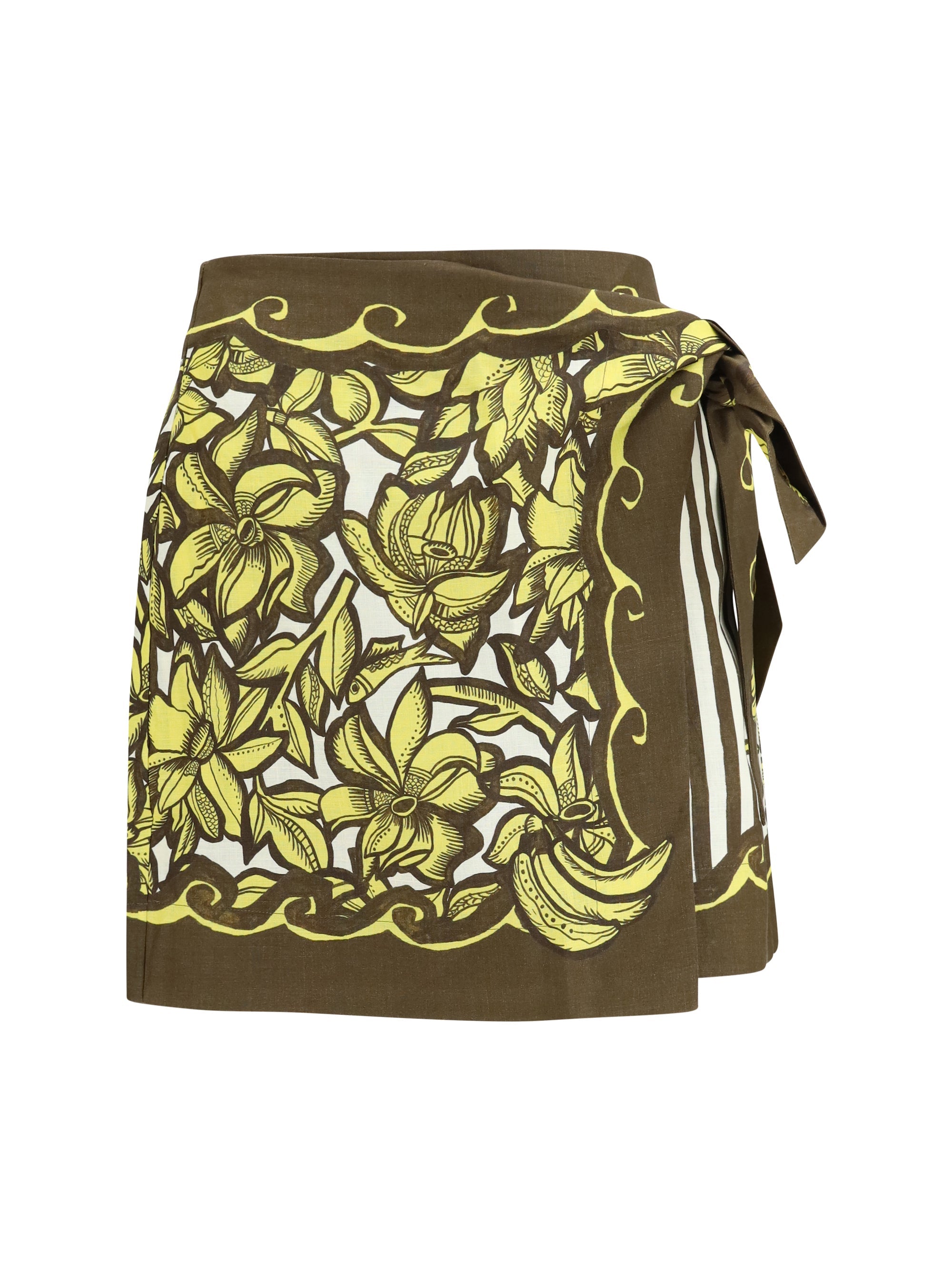 Alemais Wrap Mini Skirt — Yellow