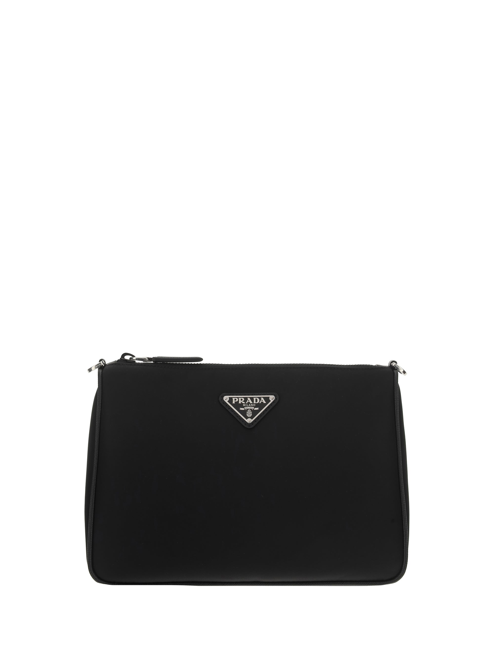 Prada Recycled Nylon Shoulder Bag — Black