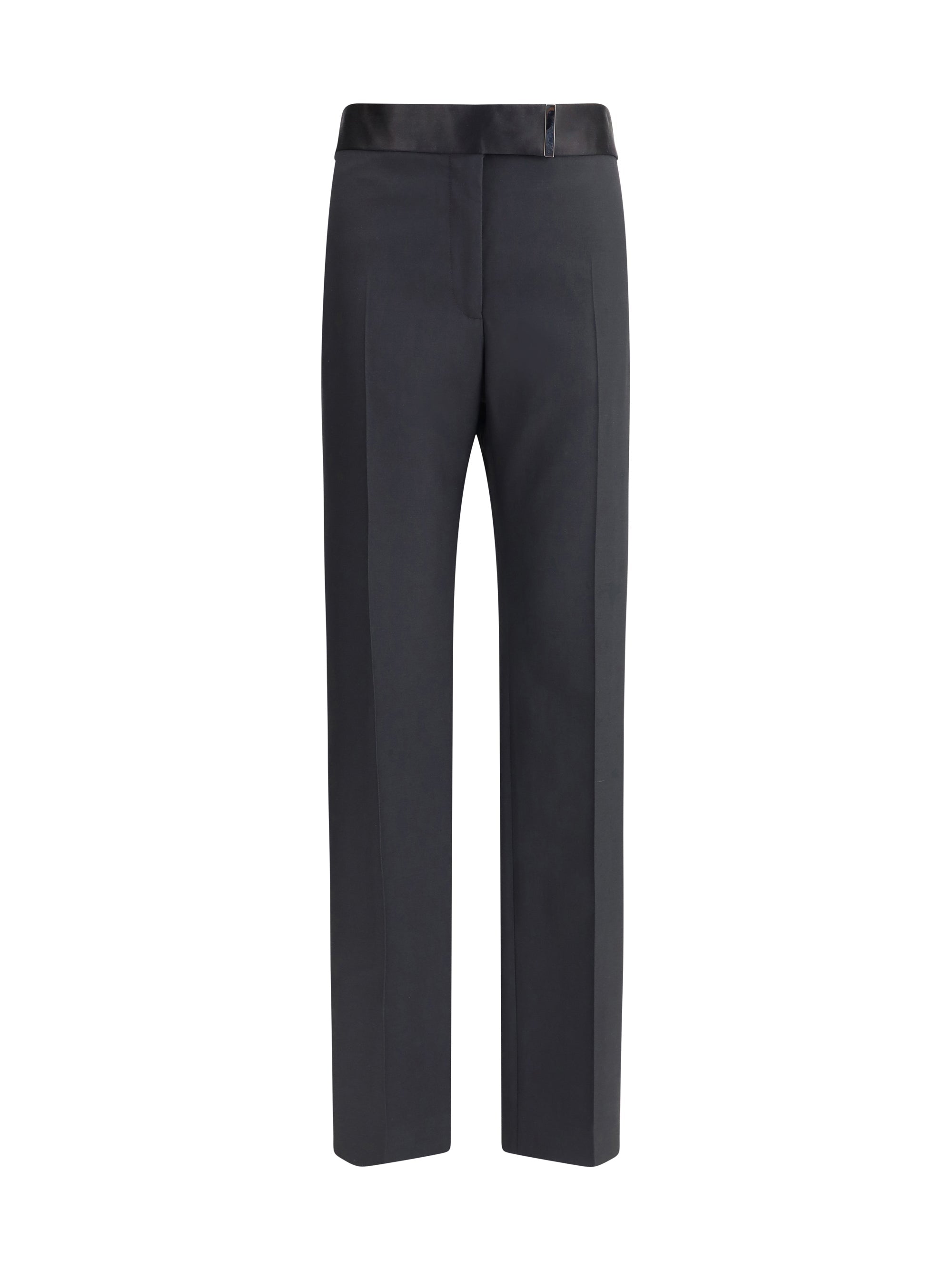 Tom Ford Wool-Silk Trousers — Black