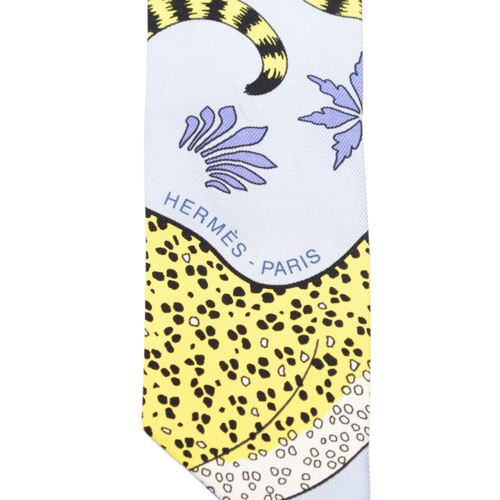 Les Leopards Silk Twilly Scarf