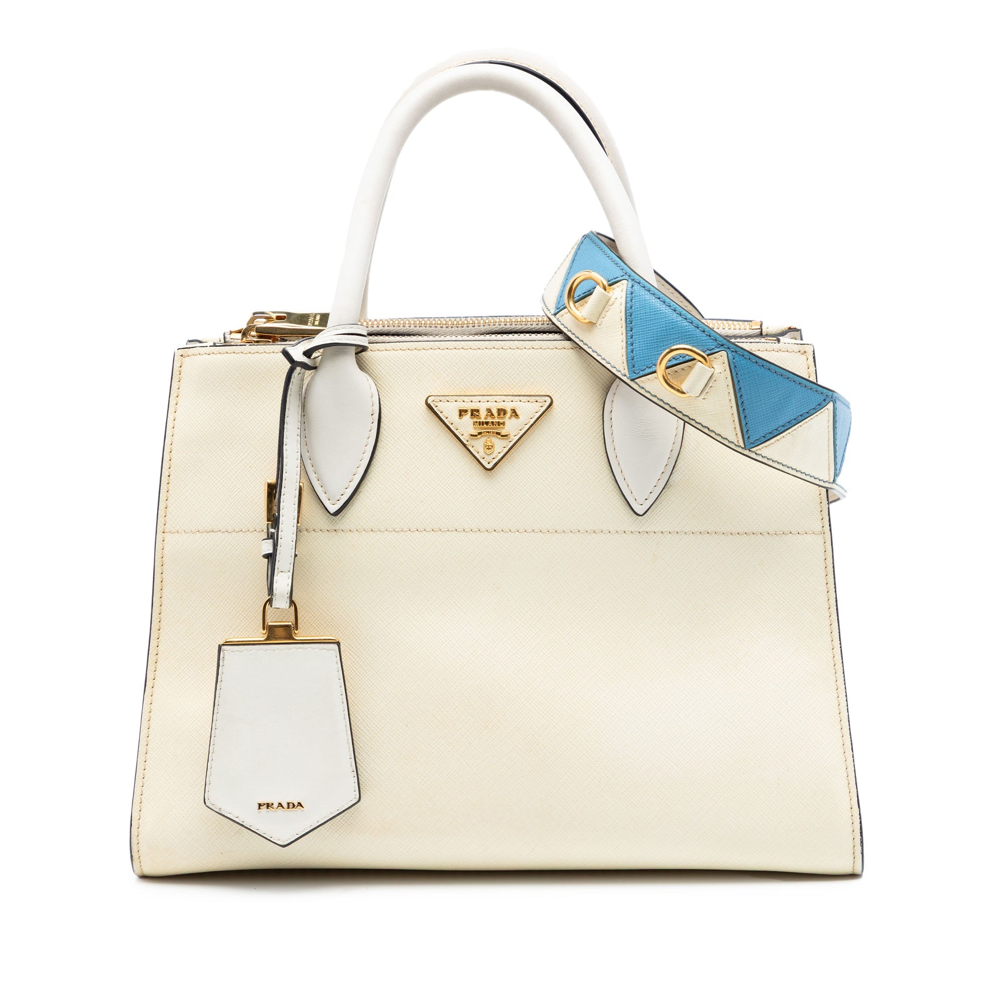 City Calf Trimmed Saffiano Greche Paradigme Bag