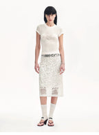 Summer Dream acetate sequin embroidered straight skirt