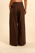 PANTALON LARGO | MARRON
