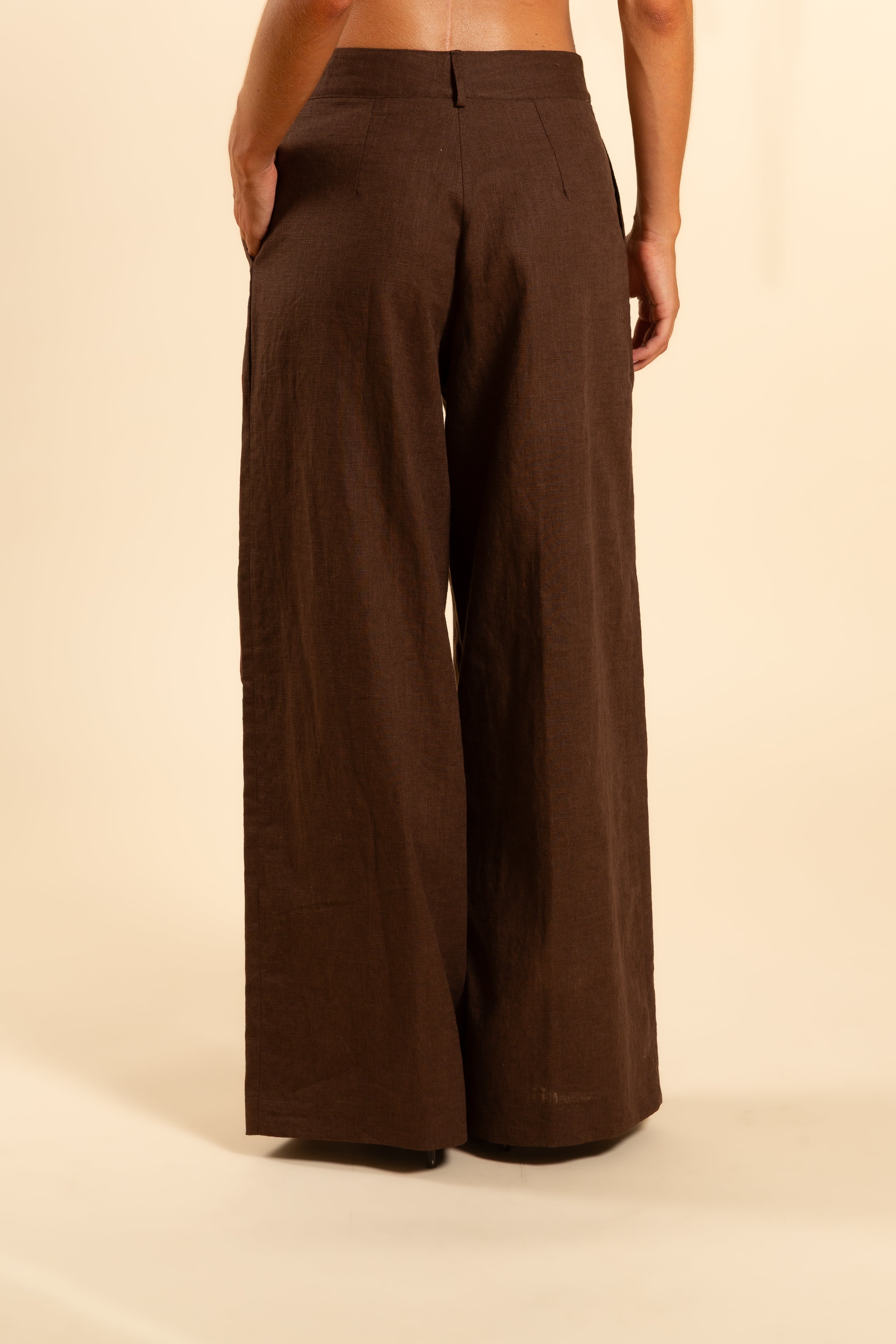PANTALON LARGO | MARRON