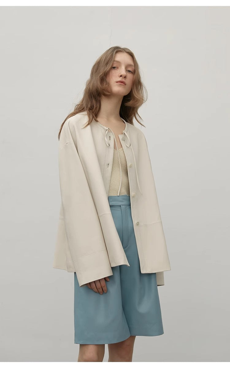 Contrary Galaxy Ultra-Thin Light-Coated Sheep Leather Jacket for Women