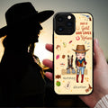 Funda personalizada de dibujos animados de caballos y vaqueras para iPhone con nombre Carreras de caballos Regalo de cumpleaños para mujeres amantes de los caballos