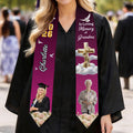 Fajín de Graduación Personalizado con Diseño de Paloma de la Paz y Cruz en Color Degradado con Nombre y Foto Regalo de Celebración de Graduación para Graduados de la Clase 2026