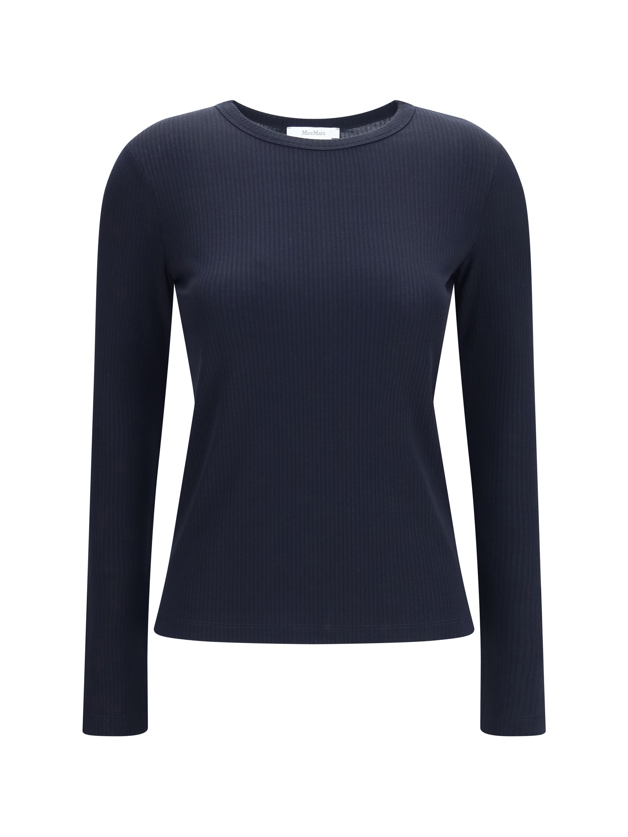 Max Mara Ribbed Long-Sleeve Sweater — Navy
