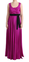 Women's Pink Silk Stretch Shift Long Dress