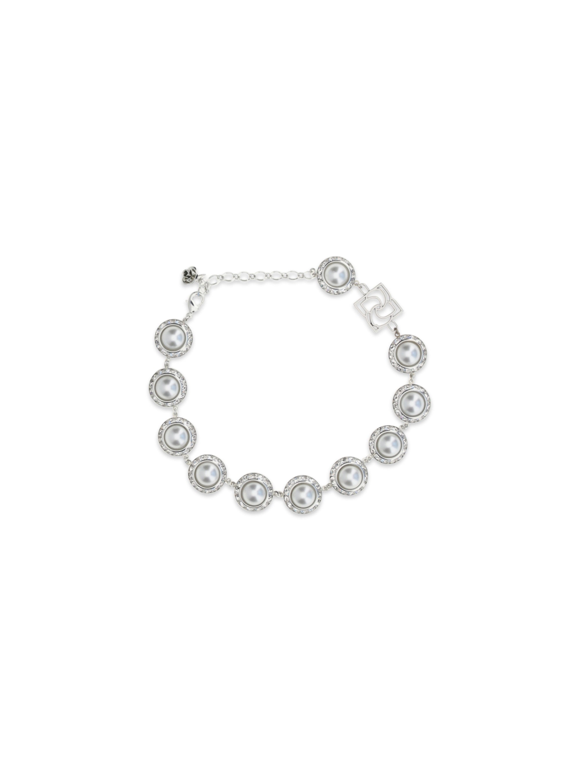 Magda Butrym Pearl and Crystal Necklace — Silver