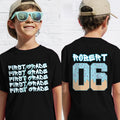 Camiseta infantil personalizada Lightning Grade 100% algodón con nombre y número Regalo de cumpleaños de vuelta al cole para niños amantes del béisbol