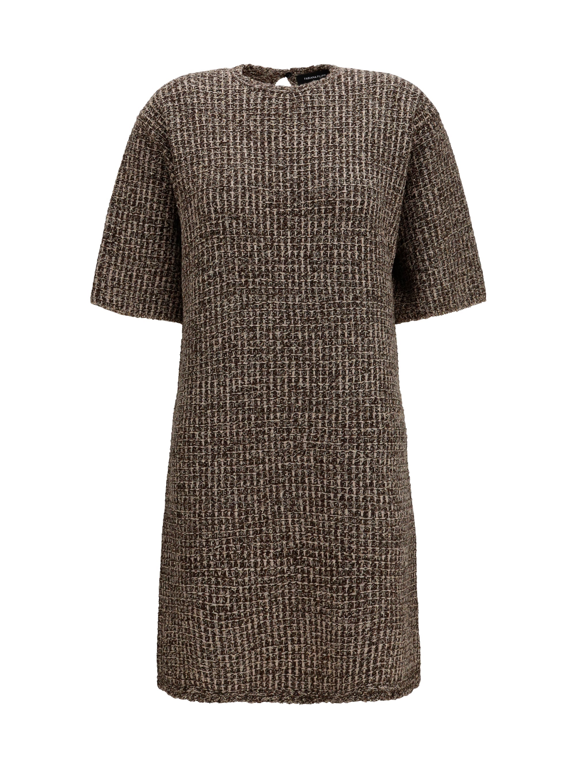 Fabiana Filippi Sequin-Effect Tweed Dress — Gray