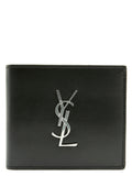 Saint Laurent Logo-Embossed Leather Wallet — Black