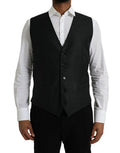 Men's Black Wool Waistcoat Dress Formal Vest Virgin Silk