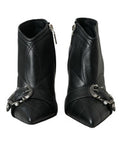 Women's Black Devotion Quilted Buckled Boots Shoes Leather