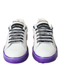 Women's White Leather Portofino Low Top Sneakers Shoes Calf