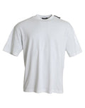 Men's Off White Cotton Jersey Round Neck T-Shirt