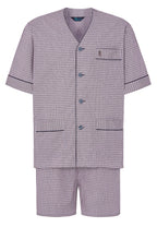 Pijama Hombre Verano Corto Judo Popelín Cuadros - Rojo 4541_30
