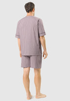 Pijama Hombre Verano Corto Judo Popelín Cuadros - Rojo 4541_30