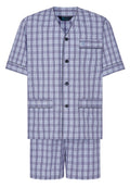 Pijama Hombre Verano Corto Judo Popelín Cuadros - Azul 4542_30