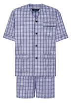 Pijama Hombre Verano Corto Judo Popelín Cuadros - Azul 4542_30