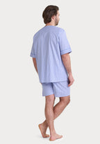Pijama Hombre Verano Corto Judo Popelín Cuadros - Azul 4544_37