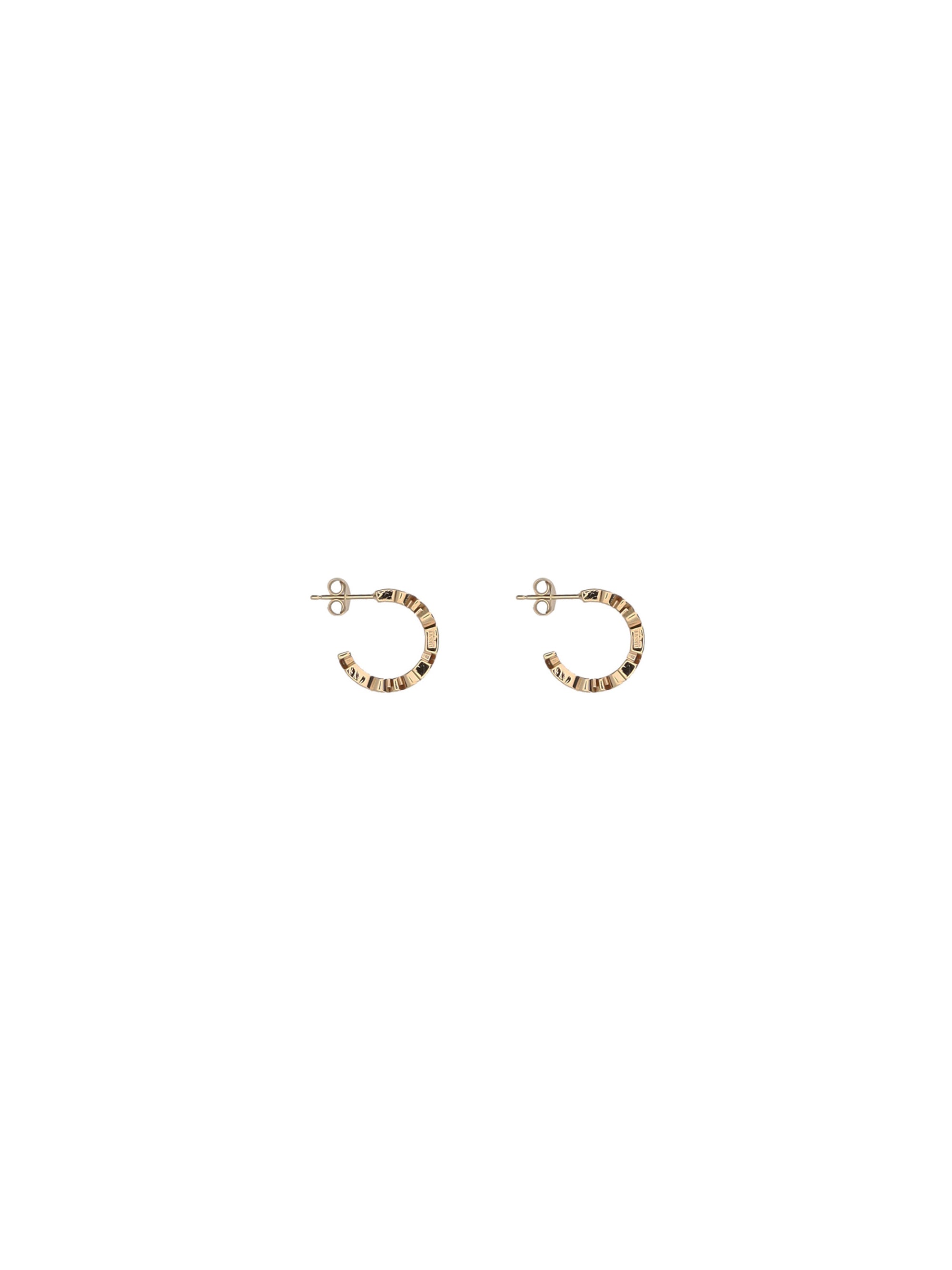 Versace Logo-Embossed Hoop Earrings — Gold