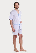 Pijama Hombre Verano Corto Judo Popelín Rayas - Rosa 4546_91