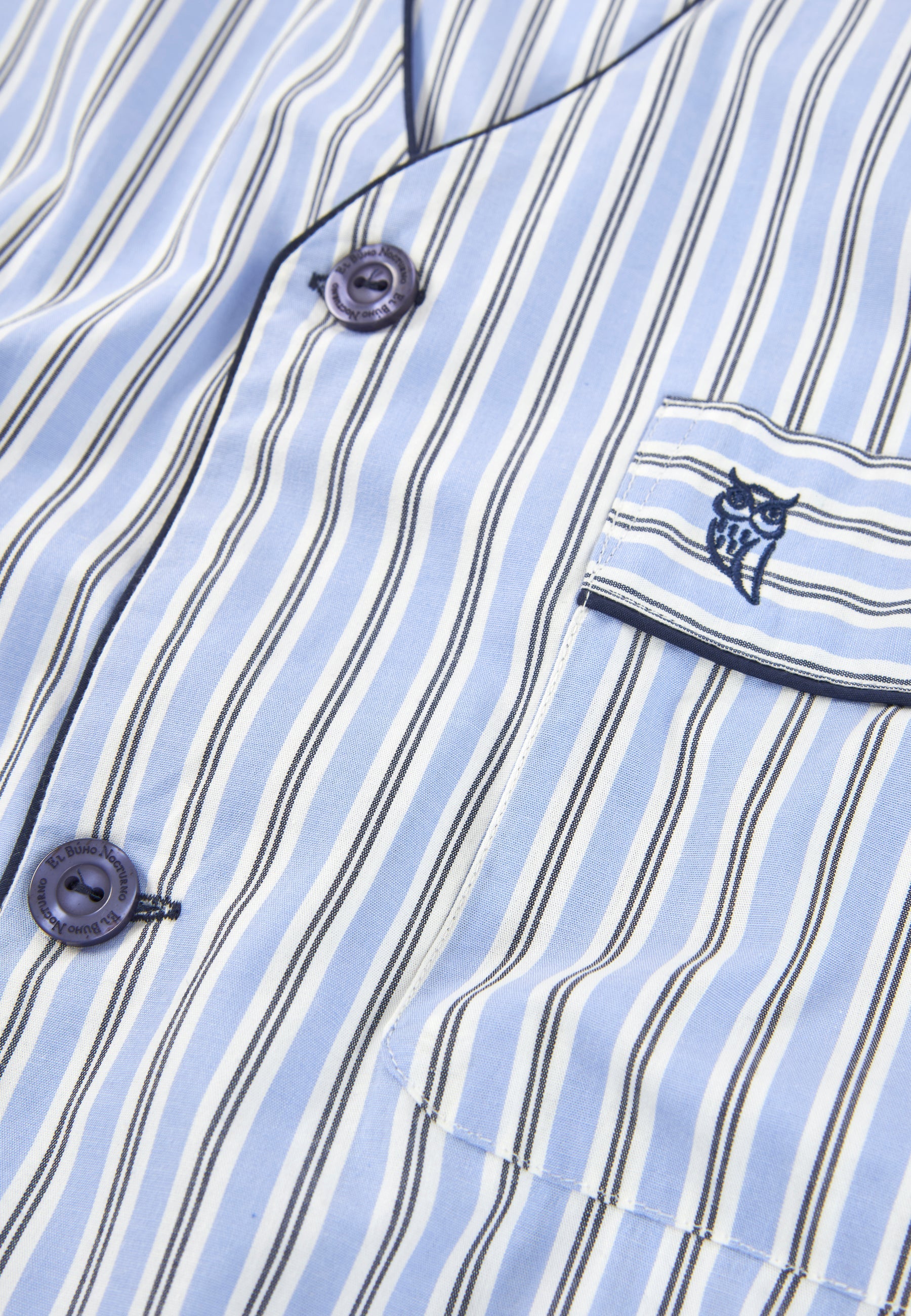 Pijama Hombre Verano Corto Judo Popelín Rayas - Azul 4547_30