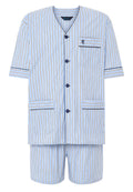 Pijama Hombre Verano Corto Judo Popelín Rayas - Azul 4547_30