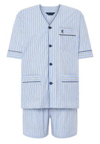 Pijama Hombre Verano Corto Judo Popelín Rayas - Azul 4547_30